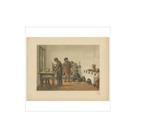 Antique Print of a Kitchen in Batavia by M.T.H. Perelaer, 1888, view 4