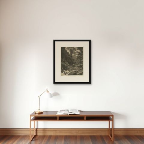 Soengei Belawan River, Medan, C.J. Kleingrothe Photo, Dutch East Indies c.1910, shown framed on a wall, true to size