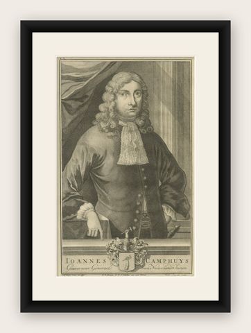 Ioannes Camphuys: Venerable Governor-General of the VOC, Dutch East Indies, 1724, shown framed
