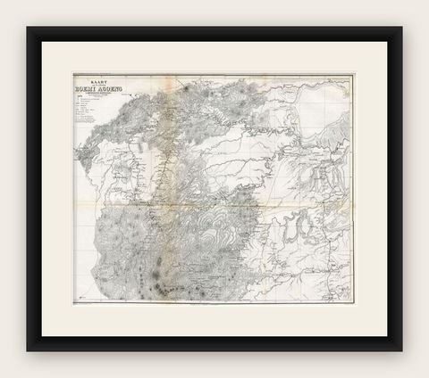 Antique Map of the District of Boemi Agoeng by Stemler, c.1875, shown framed
