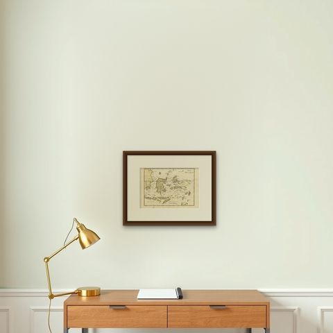 Old Original Antique Map of the Islands of East Indonesia, 1756, shown framed on a wall, true to size