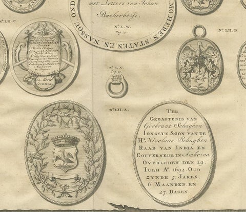 Antique Print Memorial Plaques of Ambon by Valentijn, 1726, view 2