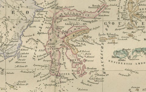 Netherlands East Indies Map with Java Inset, Nieuwe Hand-Atlas, 1876, close-up 2