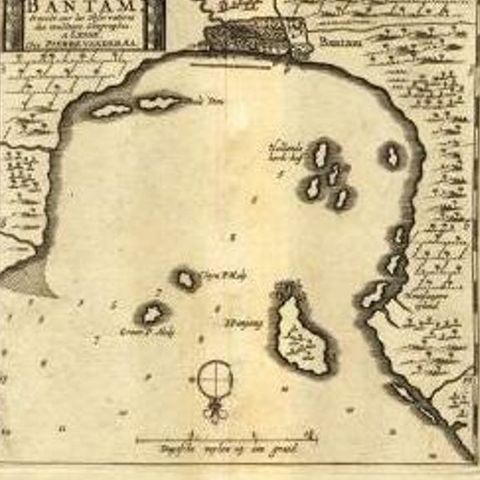 Antique Map of the Roadstead of Bantam by Van der Aa, 1725, close-up 2