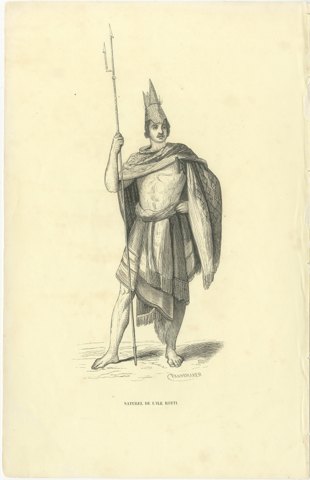 Native of the Island of Rotti, Antique Wahlen Costume Print, 1843-1844, view 2
