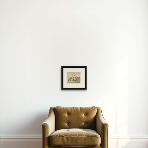 Antique Print of Ambon, Indonesia, c.1740, shown framed on a wall, true to size