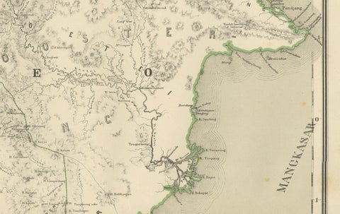 Antique Map Set of Western & Southern Borneo, Dutch East Indies Era, 1884, close-up 5