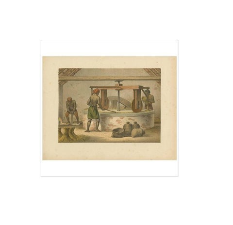 Antique Print of a Mill for Rice Peeling by M.T.H. Perelaer, 1888, view 2