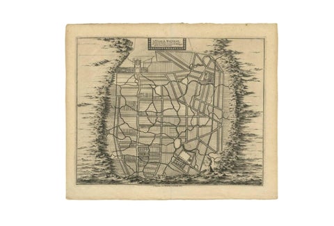 Antique Map of the City of Materan 'Indonesia' by P. van der Aa, circa 1725, view 4