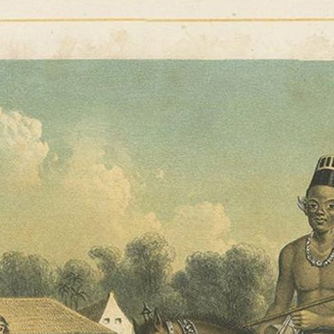 Antique Print of a Javanese Chief Preparing for a Tournament by Van Pers, close-up 1