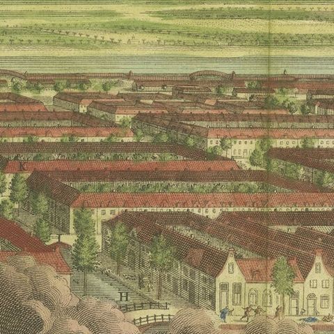 Antique Print of the Batavia Massacre 'Present-Day Jakarta', Indonesia, ca.1740, close-up 3