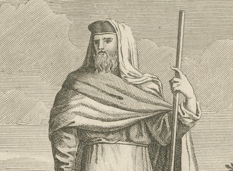 Jesuit Missionary in the Indies, Antique French Engraving by Portier, c.1790, close-up 3