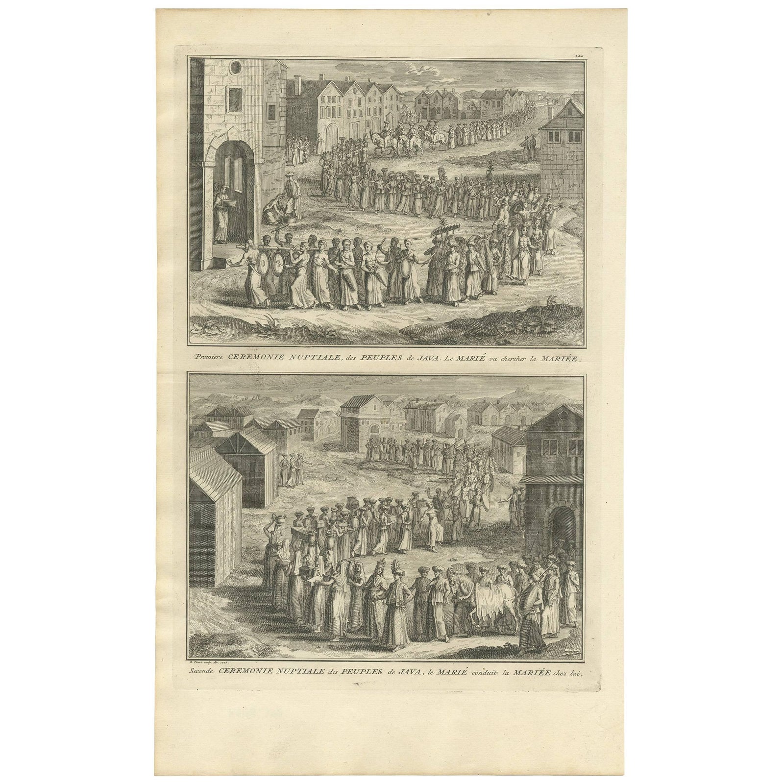 Antique Print of Wedding Ceremonies of Java 'Indonesia' by B. Picart, 1726