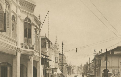 Kesawan Street, Medan, Rare c.1910 Photograph by C.J. Kleingrothe, Indonesia, close-up 1