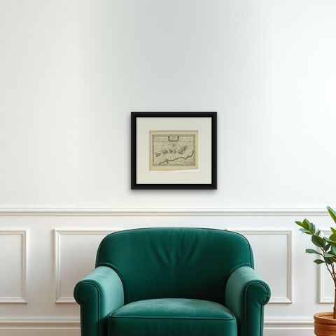 Antique Map of the Maluku Islands by Van der Aa, 1714, shown framed on a wall, true to size