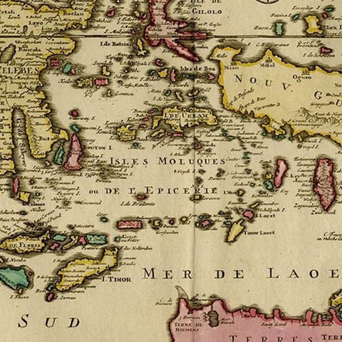 Old Map of Indonesian Islands Borneo, Celebes, New Guinea & New Britain, 1792, close-up 4