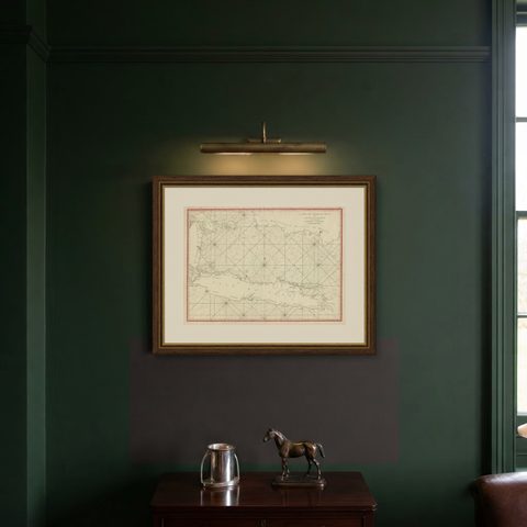 Antique Sea Chart Java Indonesia, Mannevillette Neptune Oriental 1775, shown framed on a wall, true to size