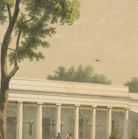 Antique Print of a Colonial Residence in Batavia by M.T.H. Perelaer, 1888, close-up 2