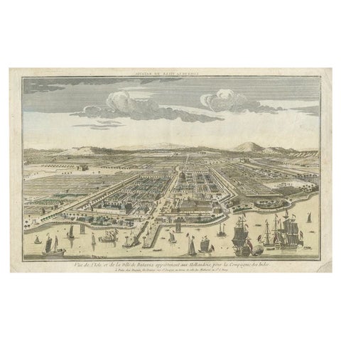 Antique Print of Batavia or nowadays Jakarta, Indonesia, c.1755