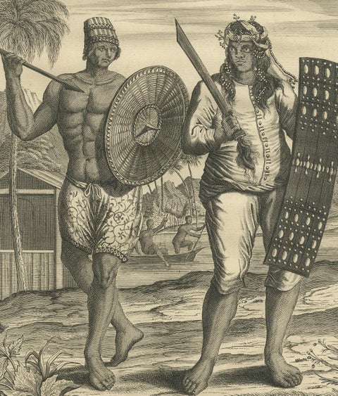 Antique Print of a Buginese and Ambonese Man by Valentijn, 1726, view 4