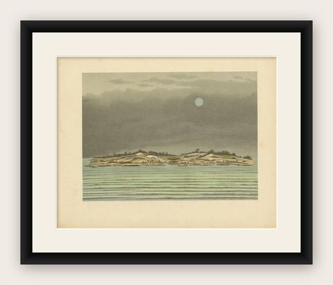 Antique Print of Tanjung Belimbing by M.T.H. Perelaer, 1888, shown framed