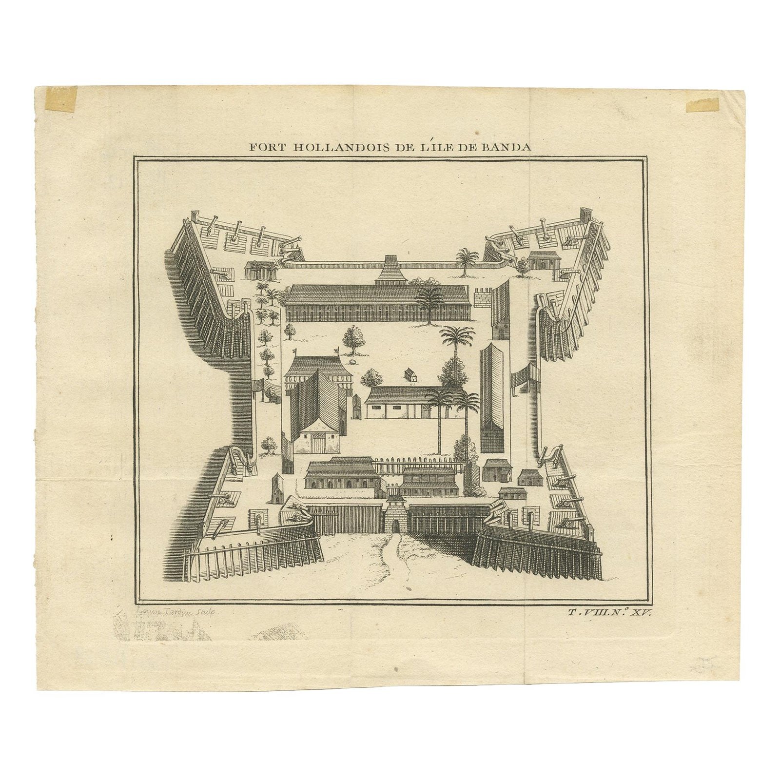 Antique Print of the Dutch Fort on Banda by Tardieu 'circa 1750'