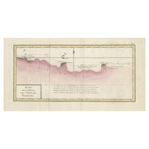 Antique Map of the Routes of Jean-françois de Galaup to Asia, 1787