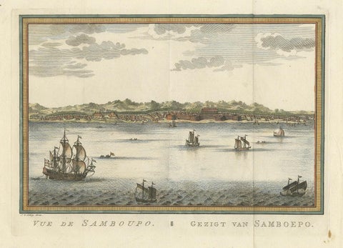 Antique Print of Samboupo ‘Sulawesi, Indonesia’ by J. van Schley, 1750, view 2