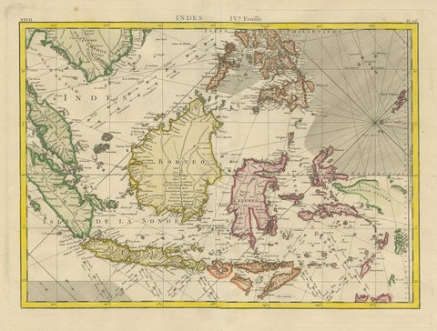 Antique Map of the East Indies by Bonne '1776', view 2