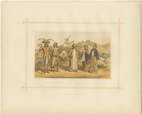 Antique Lithograph of the Malay Race, 1882, view 2