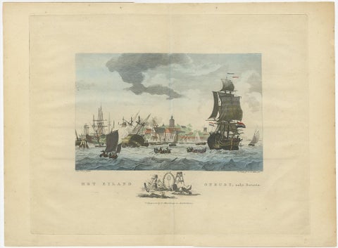 Beautiful View of Pulau 'Island' Onrust, Batavia 'Jakarta, Indonesia', ca.1805, view 2