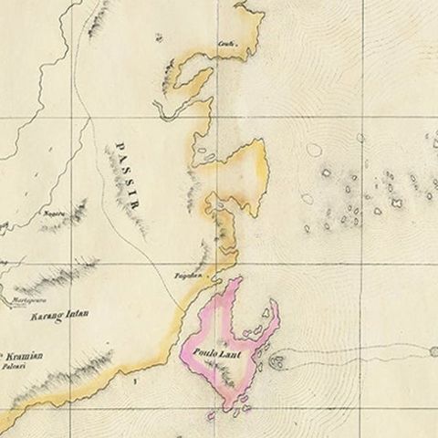 Detailed Antique Map of a Portion of Borneo and Sulawesi in Indonesia, c.1825, close-up 2