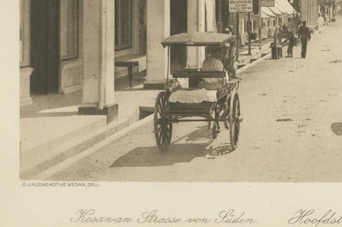 Kesawan Street, Medan, Rare c.1910 Photograph by C.J. Kleingrothe, Indonesia, close-up 2