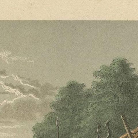Antique Print of a Kampong Guard in Batavia by M.T.H. Perelaer, 1888, close-up 1