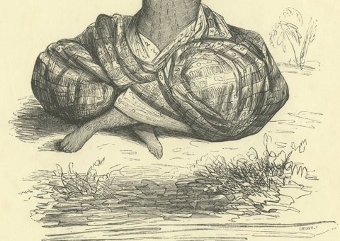 Javanese Dancer, Antique Wahlen Costume Print, 1843-1844, close-up 2