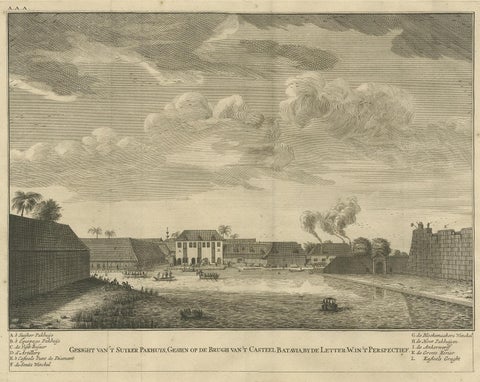 Antique Print of the Sugar Warehouse of Batavia by Valentijn, '1726', view 3