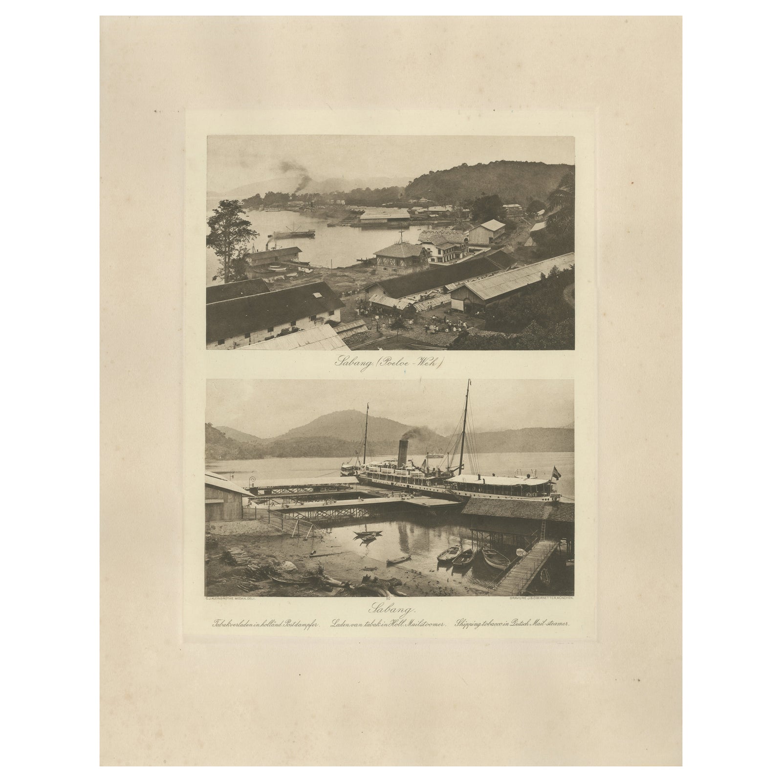 Sabang Port, Pulau Weh, Kleingrothe Dutch East Indies Coaling Photo c.1910