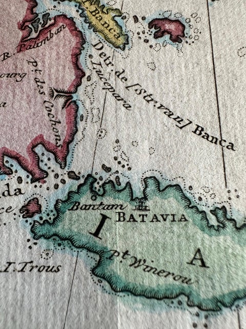 Original Map of the East Indies Including Sumatra, Java, Borneo & Malaysia, 1755, view 2