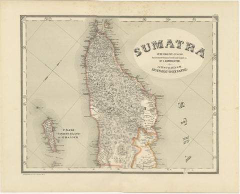 An Impressive Four-Sheet Map Set of Sumatra from the Dutch East Indies, 1884, view 2