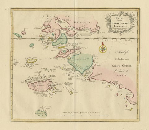 Antique Map extending from the Spice Islands to the west of Papua New Guinea, view 3