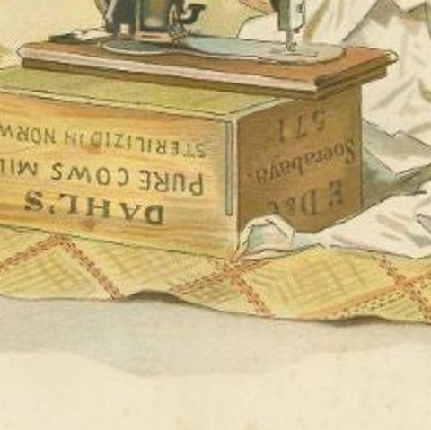 Antique Print of an Indonesian Seamstress, 1909, close-up 2