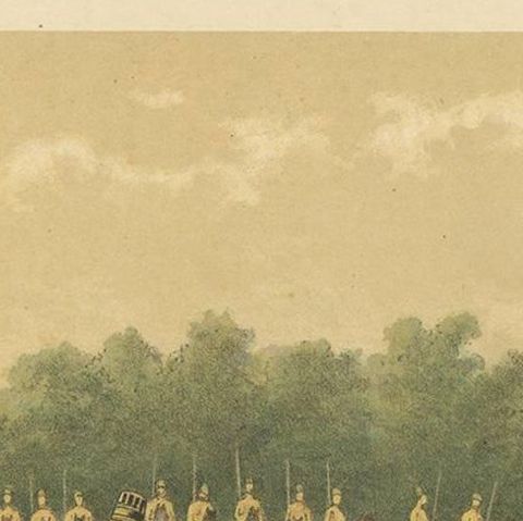 Antique Print of a Ceremony for the Raden Ajoe by M.T.H. Perelaer, 1888, close-up 1