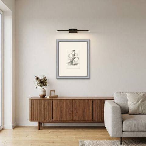 Female Dancer in Java, Antique Wahlen Costume Print, 1843-1844, shown framed in a room, true to size