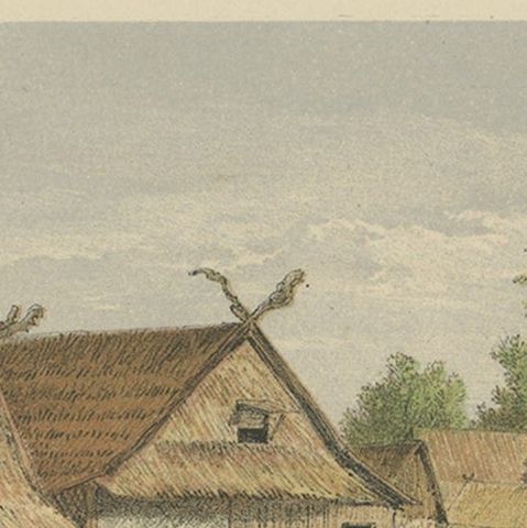 Print of Tenggarong in East-Kalimantan on The Island of Borneo, Indonesia, 1881, close-up 1