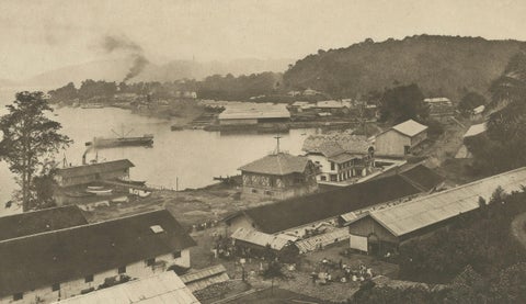 Sabang Port, Pulau Weh, Kleingrothe Dutch East Indies Coaling Photo c.1910, close-up 4