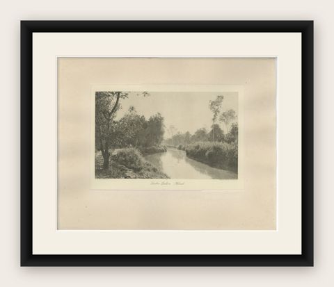Canal at Loeboe Dalam, Sumatra, C J Kleingrothe, Dutch East Indies c1910, shown framed