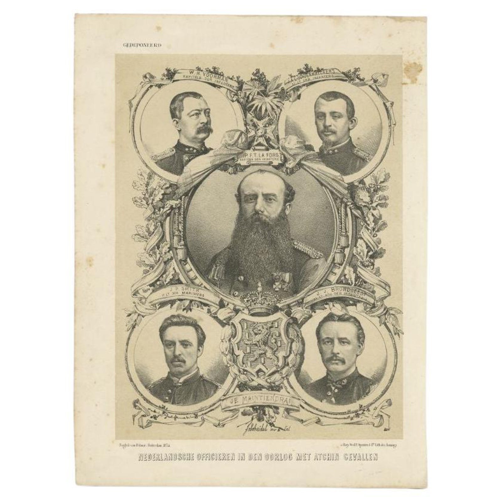 Portrait of Dutch Officers Who Died in the (Atjeh) Aceh War, Dutch East Indies