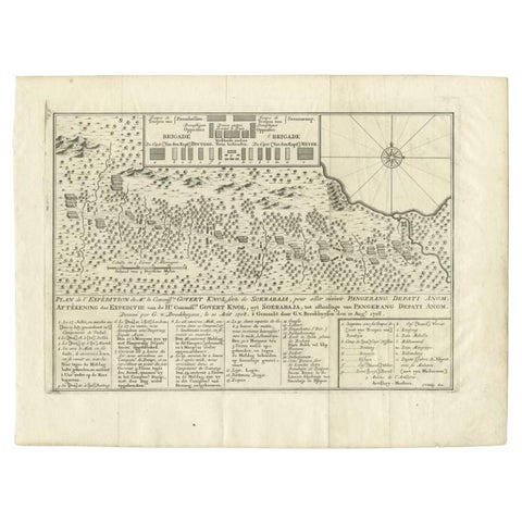 Antique Map of the Expedition of Govert Knol by Van Schley, 1765