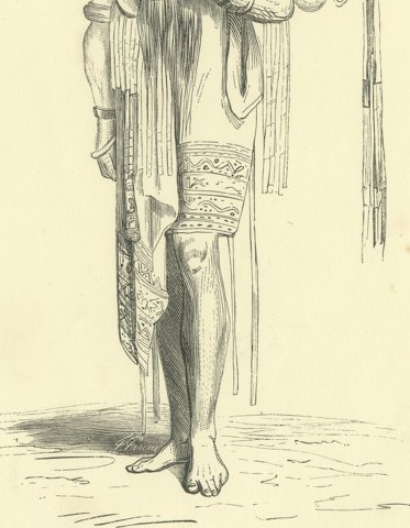 Herald of Timor, Antique Wahlen Costume Print, 1843-1844, close-up 2