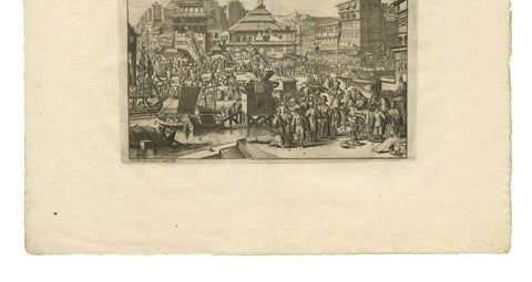 Antique Print of Trade and Merchandise at Bantam, Indonesia by P. Van Der Aa, view 2